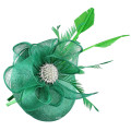 Green pillbox with Sinamay Bow derby Fascinator hat hatinator for wedding